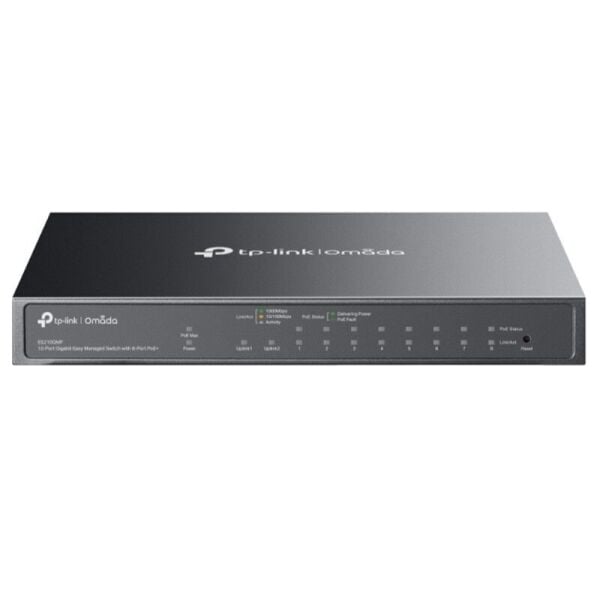 TP-LINK OMADA ES210GMP 10 PORT GIGABIT + 8PORT POE+ YÖNETİLEBİLİR 123W POE METAL KASA SWITCH