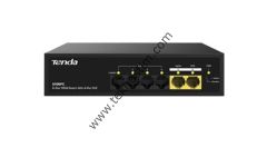 Tenda S106PC 6 Port 4 Port Poe+ 10-100 Mbps + 2 Port Uplink Switch Çelik Kasa Rack Mount