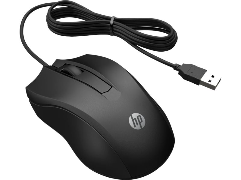 HP 100 6VY96AA Siyah Optik Kablolu Mouse 1.600 DPI Hassas Optik Sensörü