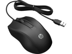 HP 100 6VY96AA Siyah Optik Kablolu Mouse 1.600 DPI Hassas Optik Sensörü