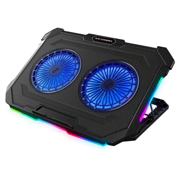 Rampage Sirius S46 15''-17'' RGB Işıklı 2 Fanlı Yükseklik Ayarlı 125-125-15 2 USB Port Notebook Soğutu