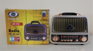Everton Rt-770  Bluetooth Fm-Usb-Tf-Aux  Şarjlı Nostaljik Radyo
