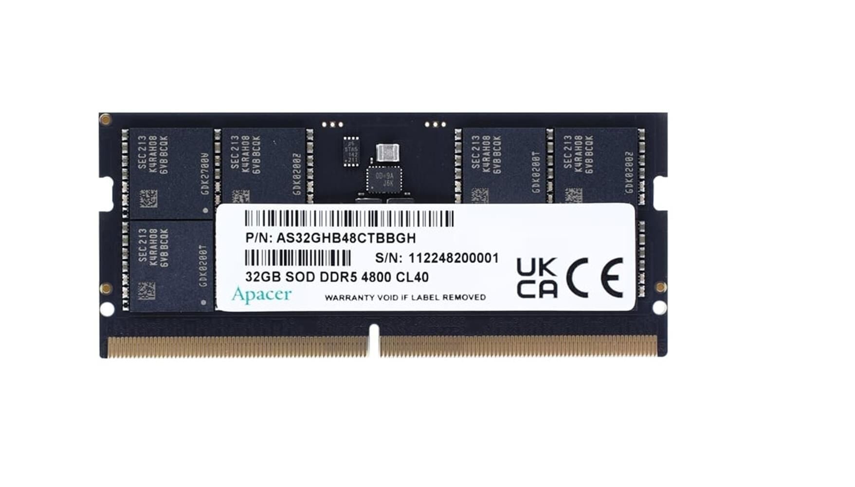 Apacer 16GB DDR5 4800Mhz CL40 1.1V FS.16G2A.PTH Notebook Ram