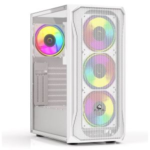 GameBooster GB-T005MW USB3.0 RGB fan Mesh Panel Beyaz kasa (PSU Yok)