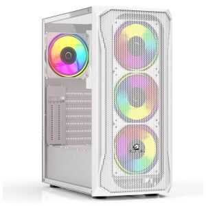 GameBooster GB-T005MW USB3.0 RGB fan Mesh Panel Beyaz kasa (PSU Yok)