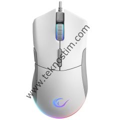 Rampage SMX-R21 COMPACT Usb Pembe-Gri RGB Işıklı+Macro 7200dpi - 1000hz Gaming Oyuncu Mouse