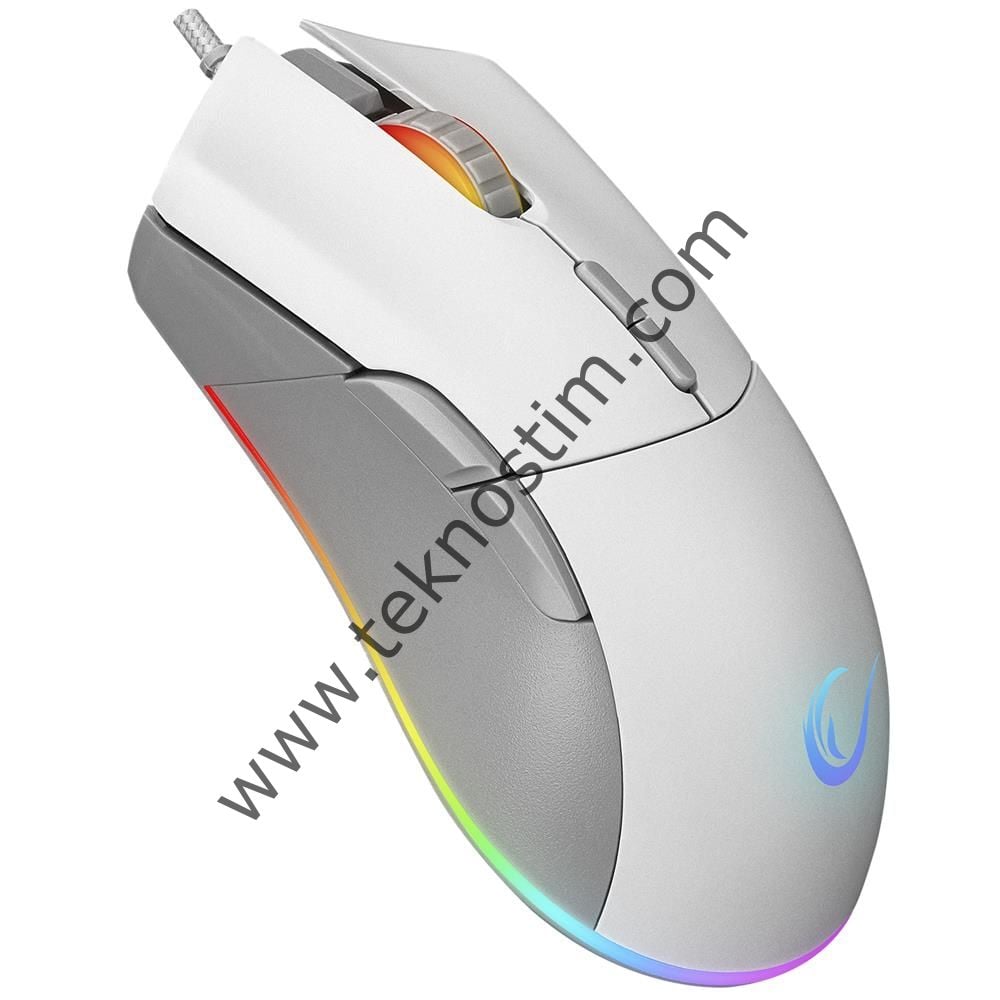 Rampage SMX-R21 COMPACT Usb Pembe-Gri RGB Işıklı+Macro 7200dpi - 1000hz Gaming Oyuncu Mouse