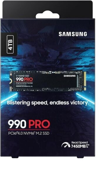 Samsung 4TB 990 Pro 7450-6900MB-s M.2 NVMe MZ-V9P4T0BW Ssd Disk