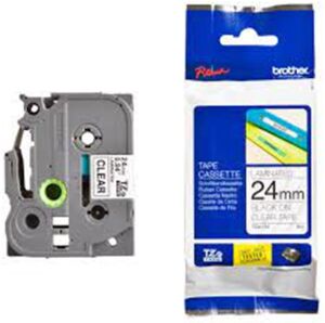 Brother TZE-151 24 mm Şeffaf Üzerine Siyah Laminasyon Etiket