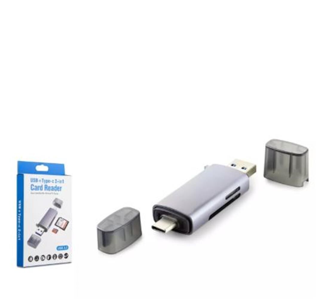 HADRON HDX7031 USB Type-C 3.0 Kart Okuyucu SD MicroSD 5 Gbps Gri