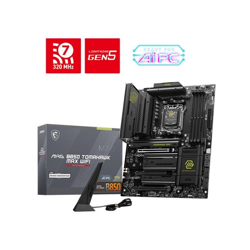 MSI MAG B850 TOMAHAWK WIFI DDR5 8200MHZ 1XHDMI 4XM.2 ATX AM5 (AMD AM5 9000/8000/7000 SERİLERİ İLE UYUMLU)