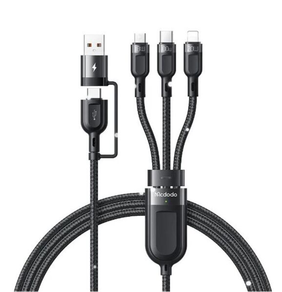 MCDODO CA-8800 2 in 3 100W USB- Lightning+Micro+Type-C Süper Hızlı Şarj ve Veri Kablosu 1.2 m