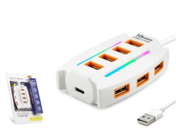 Hadron Hdx7036 Usb Hub 2.0 10-Usb 1.2M Siyah