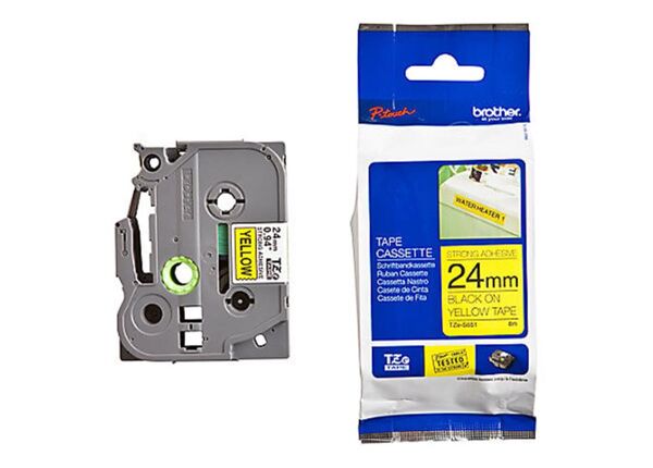 Brother TZE-FX211 6 mm Beyaz Üzeri Siyah Esnek Laminasyonlu Etiket