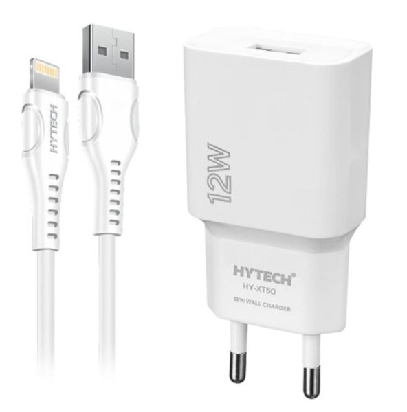 Hytech HY-XT50L 12W 5V 2.4A iPhone Beyaz Kablo + Ev Şarj Adaptör