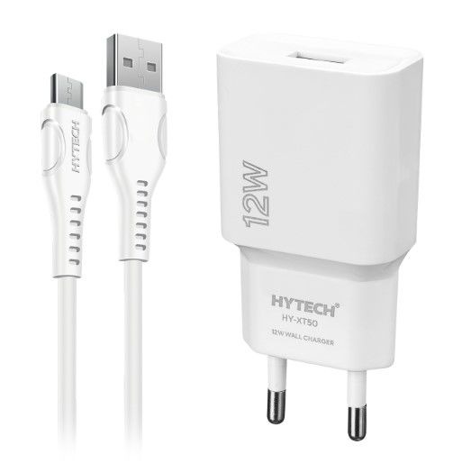 Hytech HY-XT50T 12W 5V 2.4A Type USB-C Beyaz Kablo + Ev Şarj Adaptör