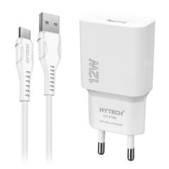 Hytech HY-XT50T 12W 5V 2.4A Type USB-C Beyaz Kablo + Ev Şarj Adaptör