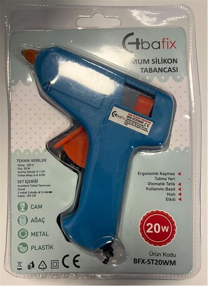 Bafix Mum Silikon Tabancası Mavi 20W