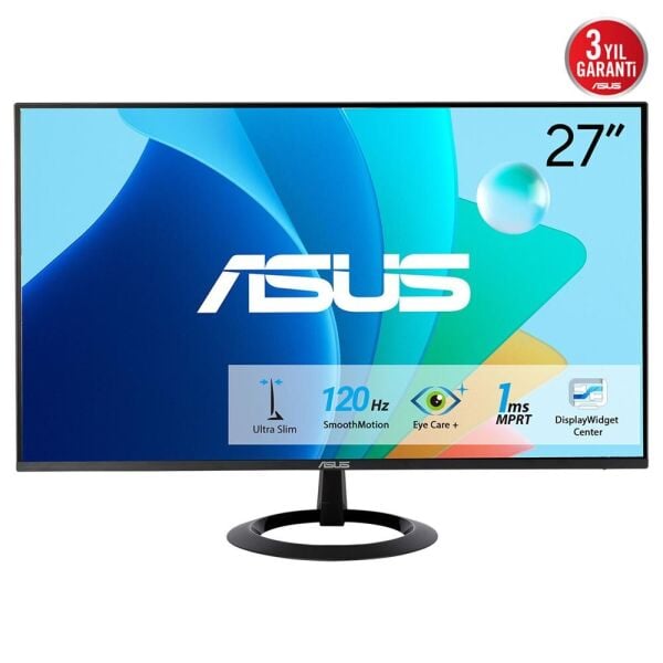 Asus 27'' VZ279HG IPS 1920x1080 1MS 120hz HDMI VGA 3yil Cercevesiz Düsük Mavi Isik Ultra Slim Monitör