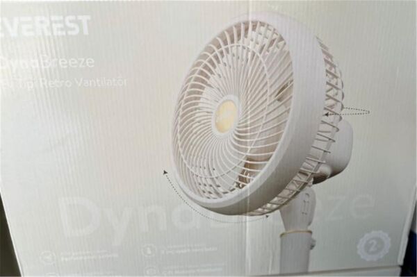 Everest FAN12 DynaBreeze Krem-Gold 9'' 70W 3 Hız Kademeli 2000RPM Çift Motorlu Vantilatör- Pervanesi