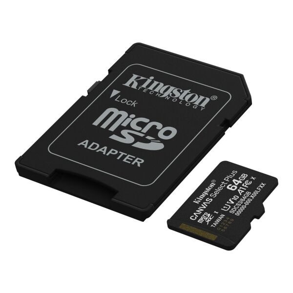 64GB KINGSTON MICROSD CANVAS SELECT PLUS A1 SDCS3/64GB
