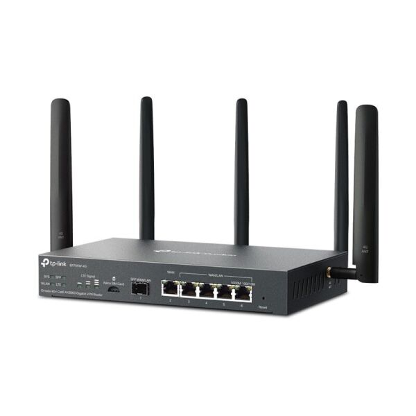 TP-LINK OMADA ER706W-4G AX3000 1XGIGABIT SFP WAN/LAN PORT 1XGIGABIT RJ45 WAN PORT 4XGIGABIT WAN/LAN RJ45 VPN ROUTER
