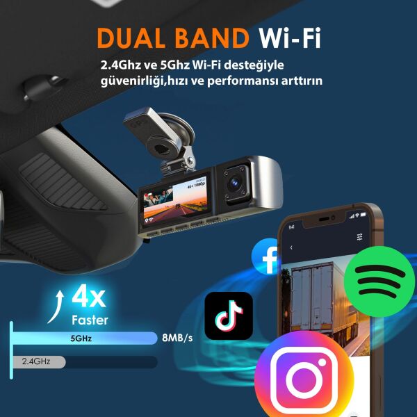 REXING R316 4K GPS WI-FI ARAC KAMERASI + 64GB SD
