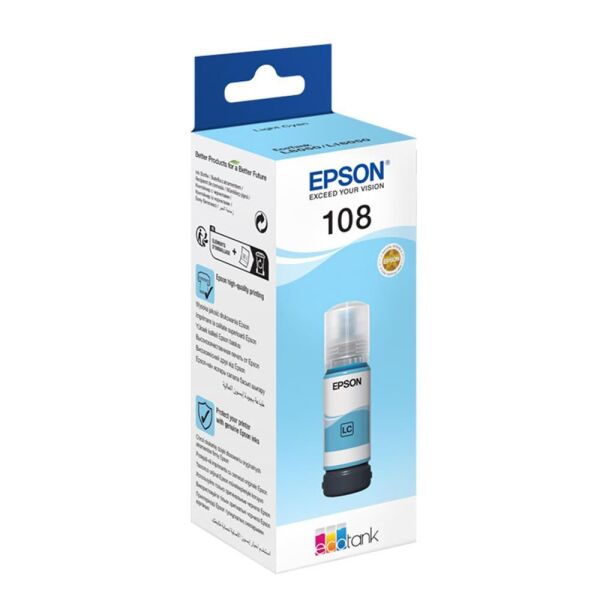 Epson 108 T09C5  Light Cyan Açık Mavi Şişe Mürekkep T09C54 L18050-L8050