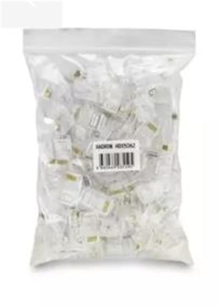 Hadron Hdx5063 Cat6 Konnektör Ez Rj45 Delikli 100Lü Paket Şeffaf