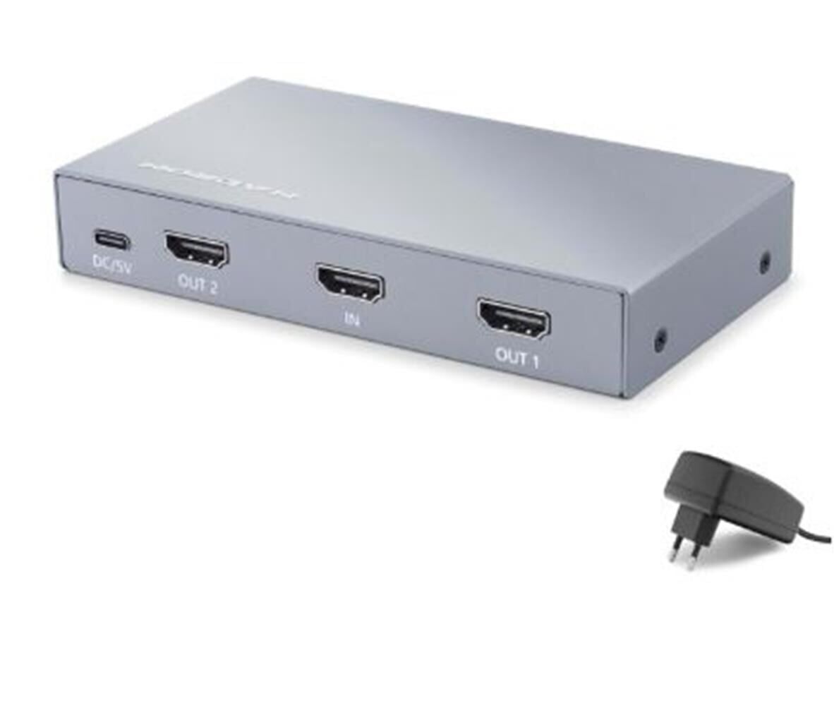 HADRON HDX1431 HDMI Splitter EDID 8K 60 Hz 1 Giriş 2 Çıkış Gri