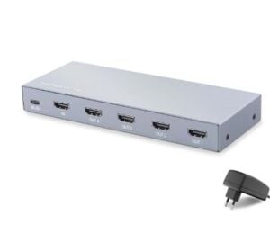 HADRON HDX1429 HDMI Splitter EDID 4K 60 Hz 1 Giriş 4 Çıkış Gri