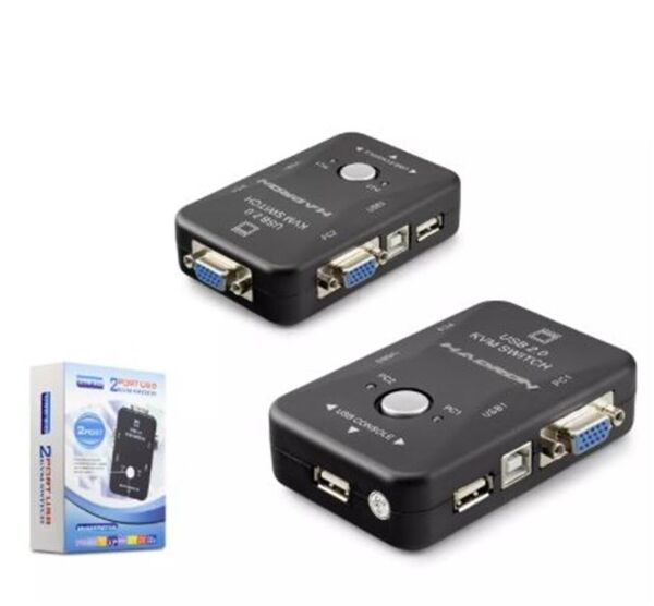 HADRON HDX1360 VGA USB KVM SWITCH 2GİRİŞ 1ÇIKIŞ SİYAH