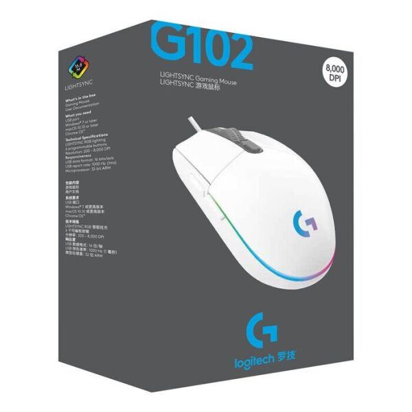 LOGITECH G G102 910-005824 OYUNCU MOUSE BEYAZ