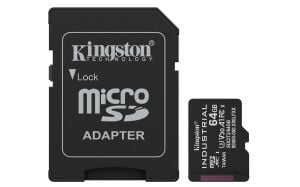 Kingston SDCIT2-64GB 64GB microSDXC Industrial C10 A1 pSLC Card + SD Adapter Hafıza Kartı