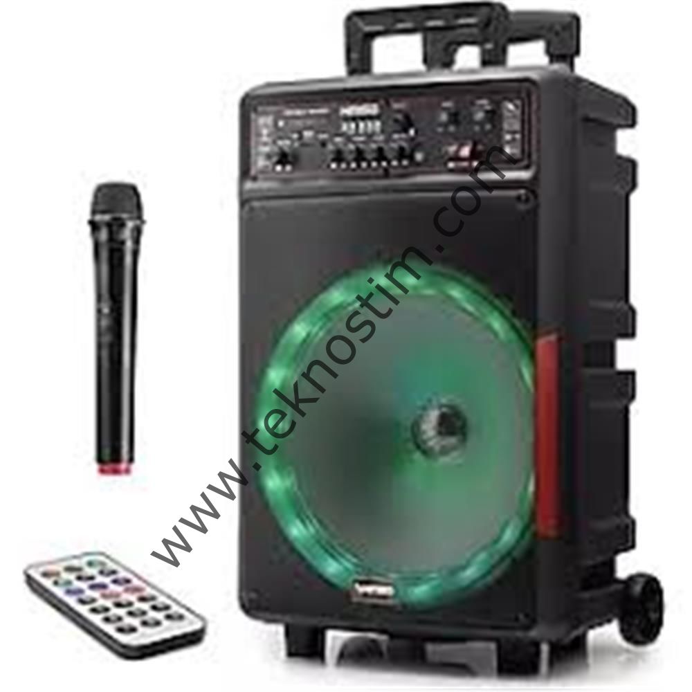 Kımıso QS-1343 30W  Bluetooth Speaker Karaoke Uzaktan Kumandalı 12'' 295x225x510MM USB-FM