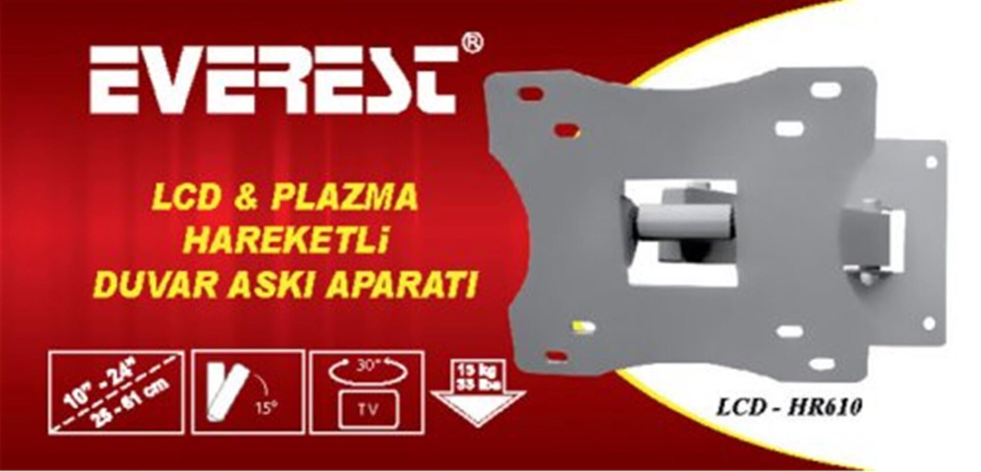 Everest LCD-HR610 10''-24'' Hareketli Tv Askı Aparatı
