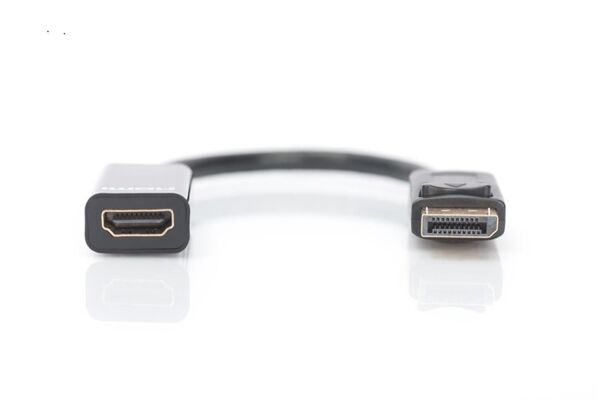Digutus AK-340400-001-S DisplayPort (DP)  HDMI DP Erkek - HDMI Tip A Dişi, 0.15 metre, siyah