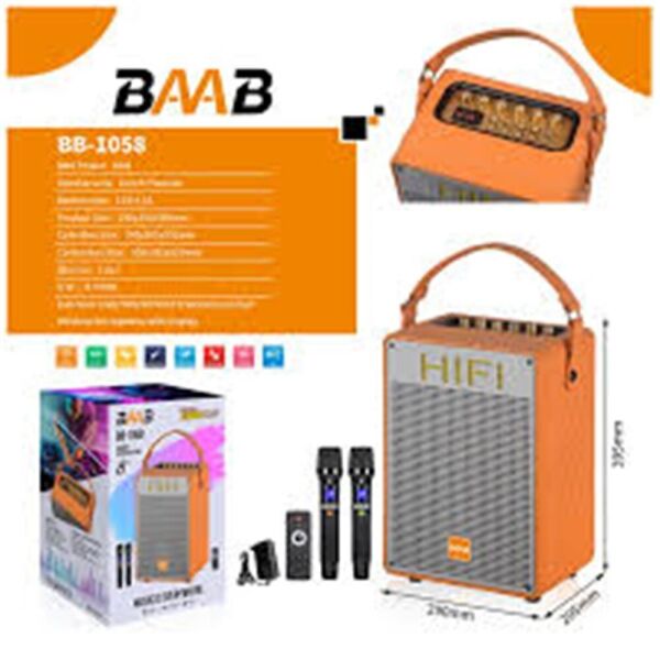BB-1058 8'' Uzaktan Kumandalı  Bluetoth -Usb-Tf-Bt-Fm-Aux 8'' 1500w Speaker