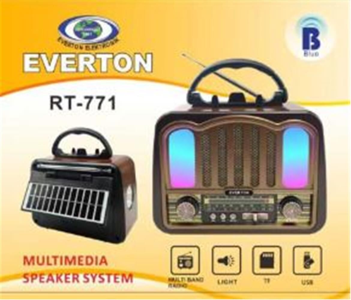 Everton RT-771  Bluetooth Usb-Micro Sd  Solarlı Nostaljik Radyo