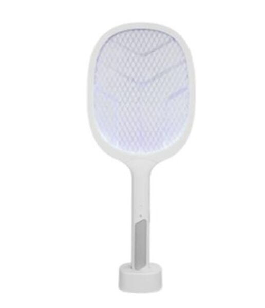 Asonic AS-A25 UV Mavi Işıklı Şarjli Masaüstü Raket Sinek Öldürücü Beyaz-Gri 1200mAh 3000V Çıkış