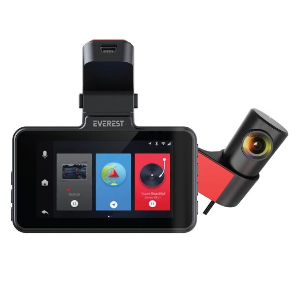 Everest CAR15 3.0''IPS Ekran 1080P+720P 120° Açı G-Sensor+Wifi 64GB TF Kartlı Araç Ön Ve Arka Kamera