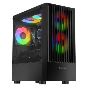 Rampage LYRA Mesh Temperli Camlı Siyah 3- 12cm RGB Fan M-ATX Mid-T Gaming Oyuncu Kasası
