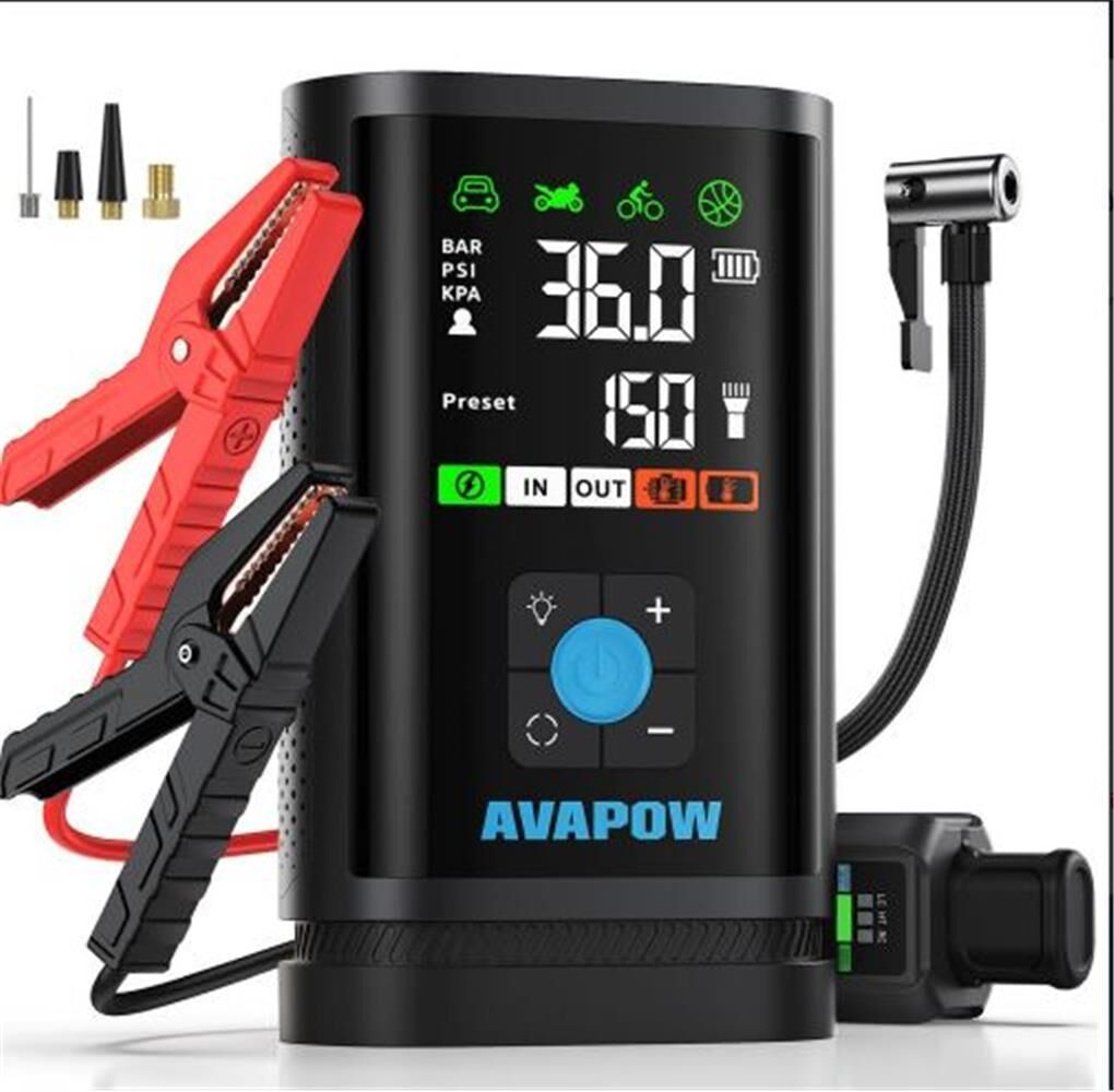 Avapow JP3 16000mAh 3000A & Lastik Şişirme Pompalı Jump Starter Taşınabilir Akü Takviye Kiti