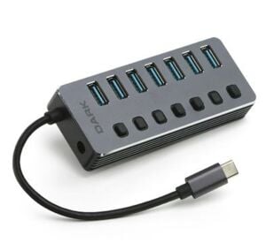Dark ''DK-AC-USB371C'' 7 Port USB 3.0 Hub, Harici Adaptörlü USB Çoklayıcı Type-C HUB