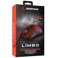 Rampage SMX-R33 LIMBO Makrolu Siyah-Kırmızı 6400dpi RGB Ledli Gaming Oyuncu Mouse