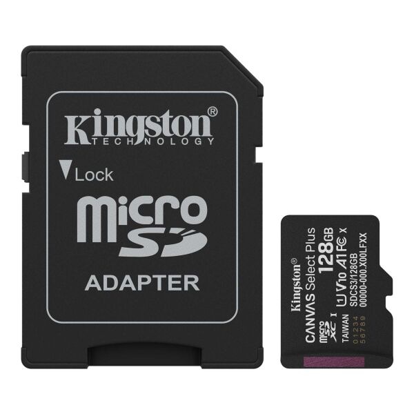 128GB KINGSTON MICROSD CANVAS SELECT PLUS A1 SDCS3/128GB