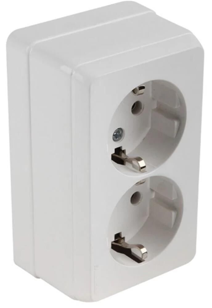 Mutlusan Bron Sıva Üstü İkili Topraklı Priz Beyaz (2160 202 0201)