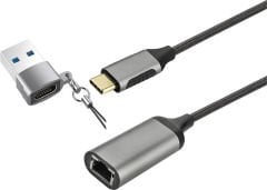 S-link Swapp SW-U3305 Type-C & USB 2.0 10-100-1000Mbps Gigabit Ethernet Adaptör