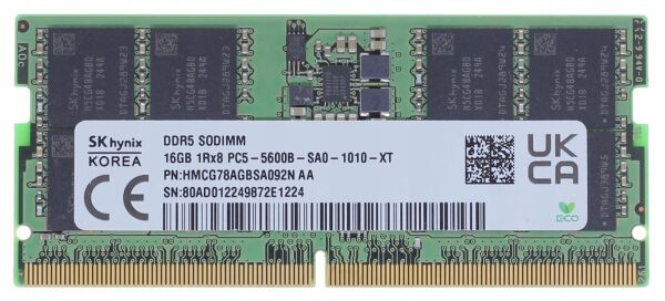 HyNIX 16GB DDR5 5600MHz HYNIX 1.1V Sodimm Kutusuz HMCG78AGBSA092N-AA Notebook Ram