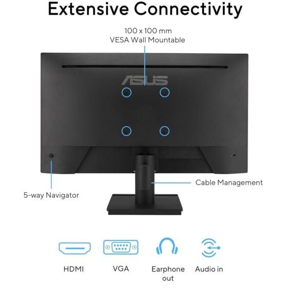 Asus 23.8'' VA249HG IPS 1920x1080 1ms 120Hz 300cd VESA Hdmı Vga 3YIL Monitör